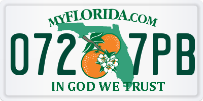 FL license plate 0727PB