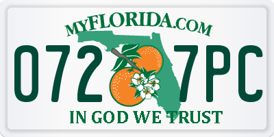 FL license plate 0727PC