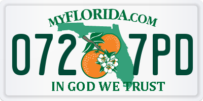 FL license plate 0727PD