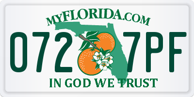 FL license plate 0727PF