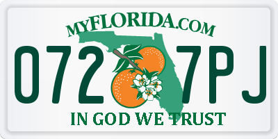 FL license plate 0727PJ
