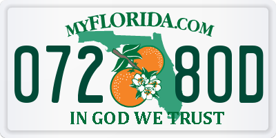 FL license plate 0728OD