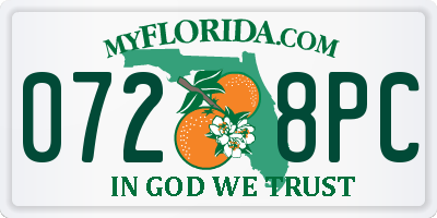 FL license plate 0728PC