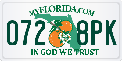FL license plate 0728PK