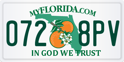 FL license plate 0728PV