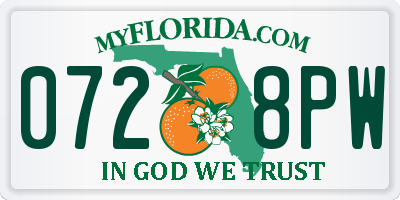 FL license plate 0728PW