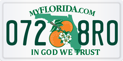 FL license plate 0728RO