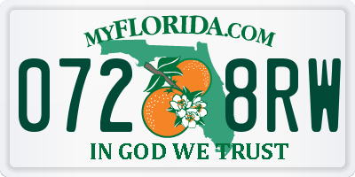 FL license plate 0728RW