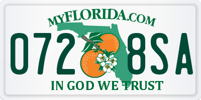 FL license plate 0728SA