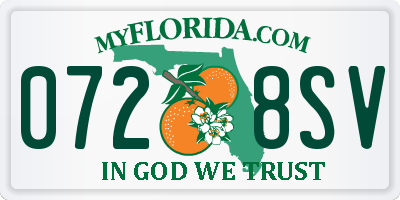FL license plate 0728SV