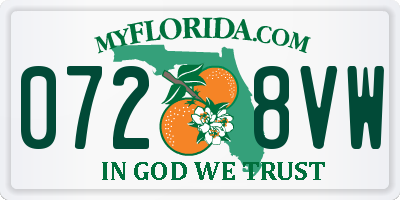 FL license plate 0728VW