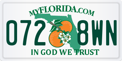 FL license plate 0728WN