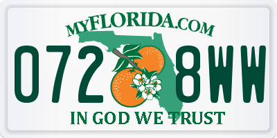 FL license plate 0728WW