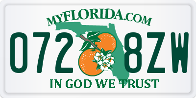 FL license plate 0728ZW