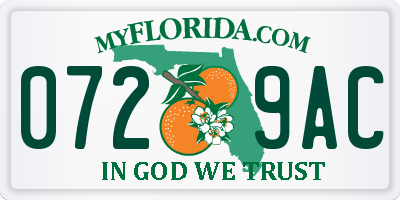 FL license plate 0729AC