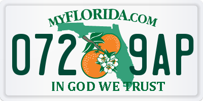 FL license plate 0729AP