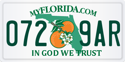 FL license plate 0729AR