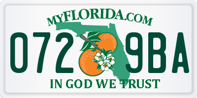 FL license plate 0729BA