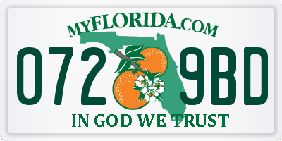 FL license plate 0729BD