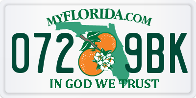 FL license plate 0729BK