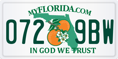 FL license plate 0729BW