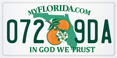 FL license plate 0729DA