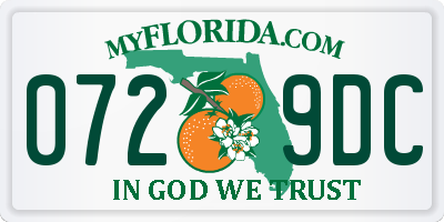 FL license plate 0729DC