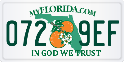 FL license plate 0729EF