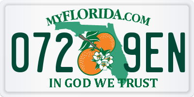 FL license plate 0729EN