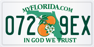 FL license plate 0729EX