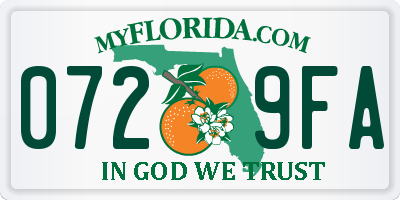 FL license plate 0729FA