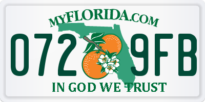 FL license plate 0729FB