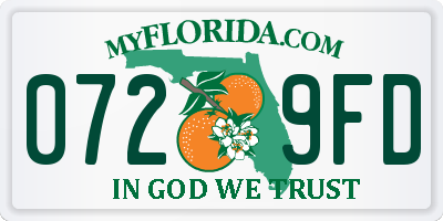 FL license plate 0729FD