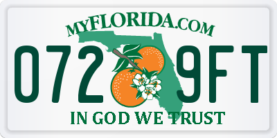 FL license plate 0729FT