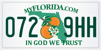 FL license plate 0729HH