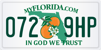 FL license plate 0729HP