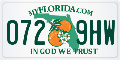 FL license plate 0729HW