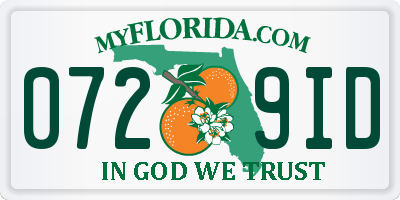 FL license plate 0729ID