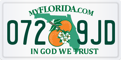 FL license plate 0729JD