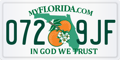 FL license plate 0729JF
