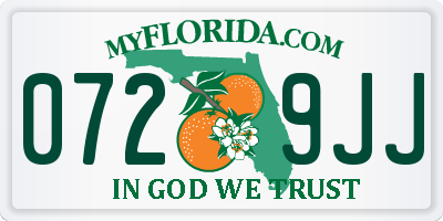 FL license plate 0729JJ