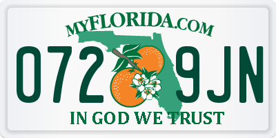 FL license plate 0729JN