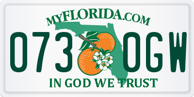 FL license plate 0730GW