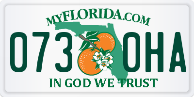 FL license plate 0730HA