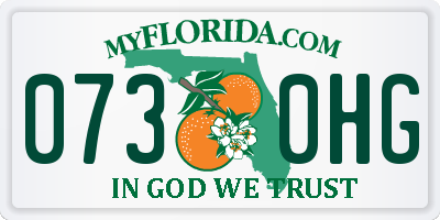 FL license plate 0730HG