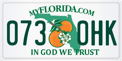 FL license plate 0730HK