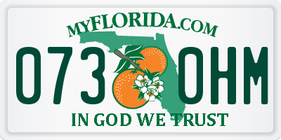 FL license plate 0730HM