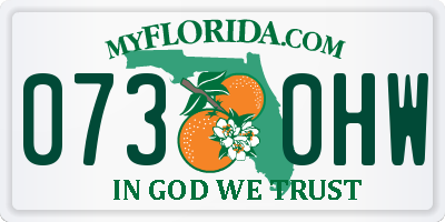 FL license plate 0730HW
