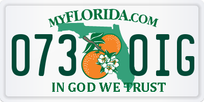 FL license plate 0730IG