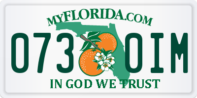 FL license plate 0730IM